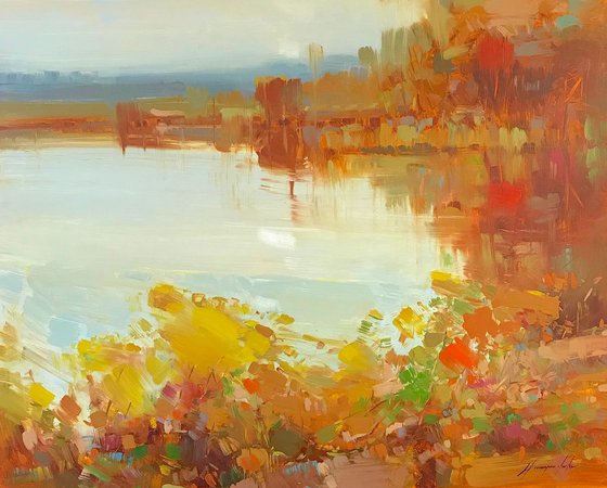Fall, Original oil painting, One of a kind Signed