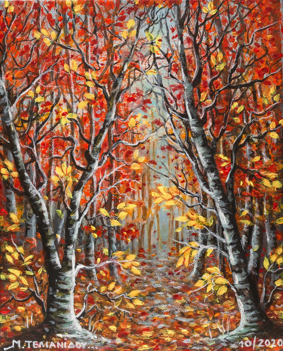 Autumn path in the forest by Margarita Telianidis