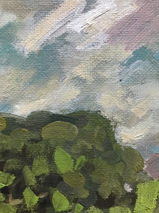 Original Oil Painting Wall Art Signed unframed Hand Made Jixiang Dong Canvas 25cm × 20cm Headington Hill landscape Small Impressionism Impasto