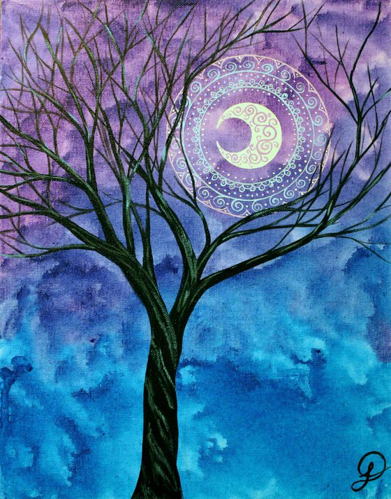 Untitled - 228 Moon mandala and tree