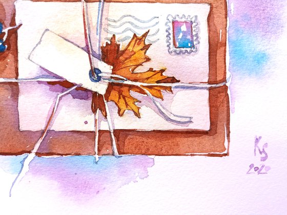 "Letters of Autumn" original watercolor artwork