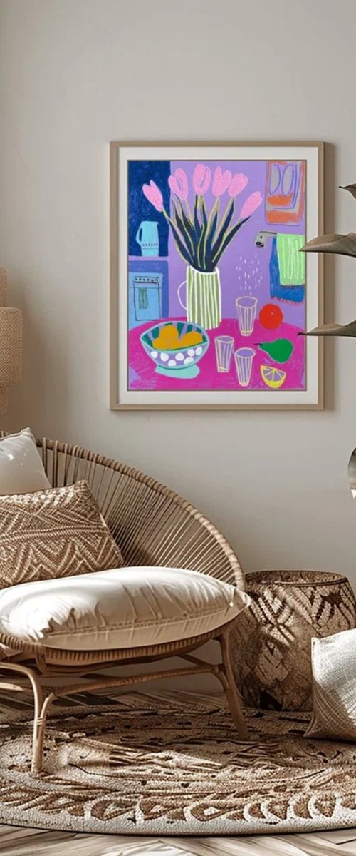 Pink Tulips and Purple Morning by Sasha Robinson