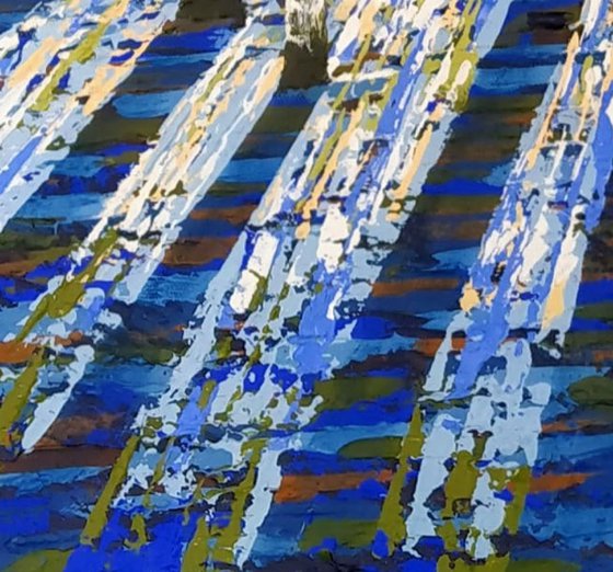 Gold and Blue Forest Light