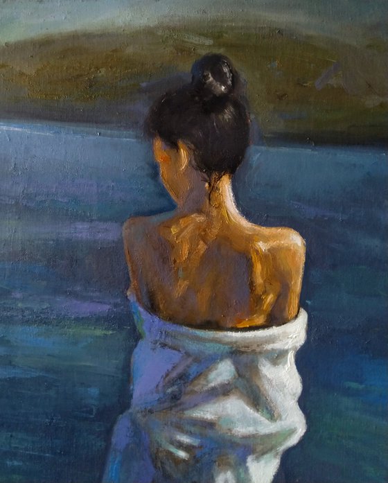 Summer 50x70cm ,oil/canvas, impressionistic figure