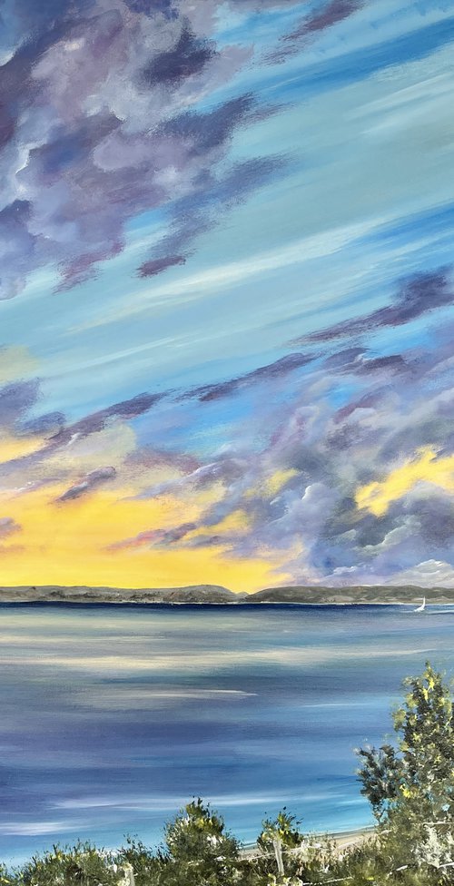 The Purbeck from Bournemouth Cliffs by Marja Brown