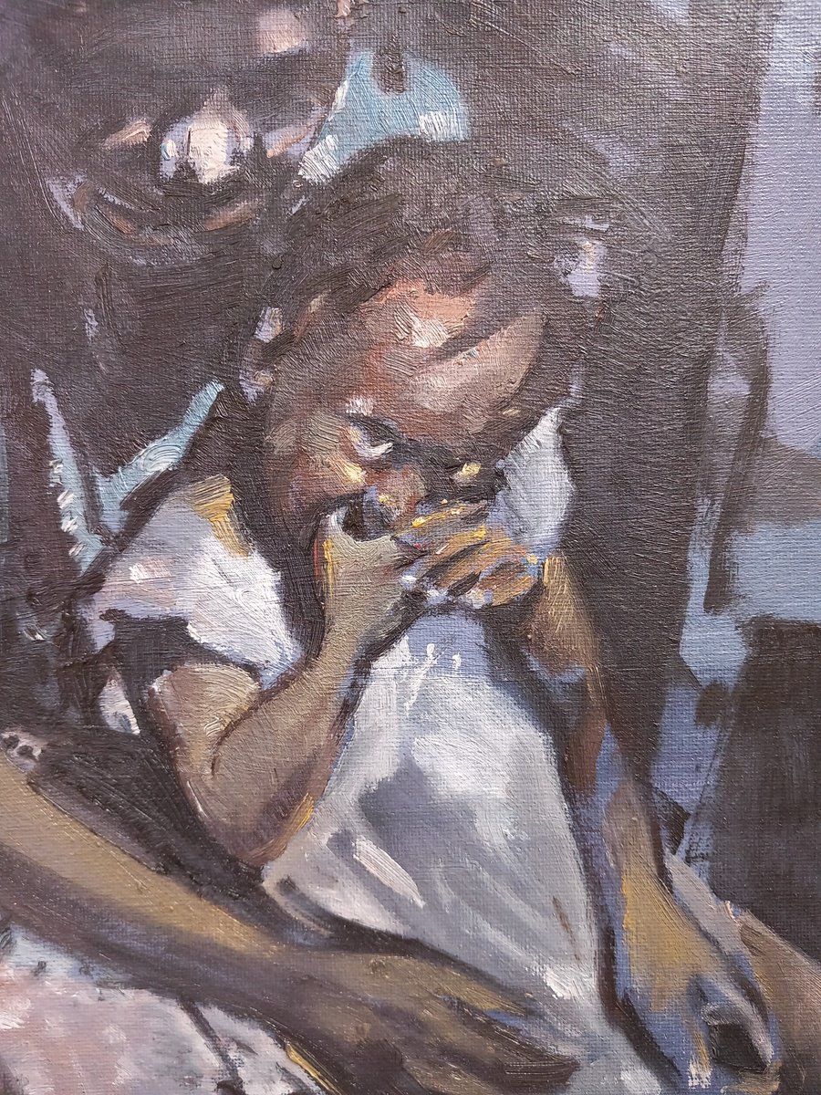 Impressionistic Portrait Oil Painting By Adam Grose Ma Pgce, 10 X 14, Granma, Original Artwork