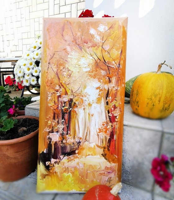 Autumn Painting set, Fall Canvas art, Set paintings