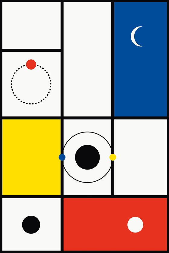 Minimal Orbits - Geometric Abstract Art Print