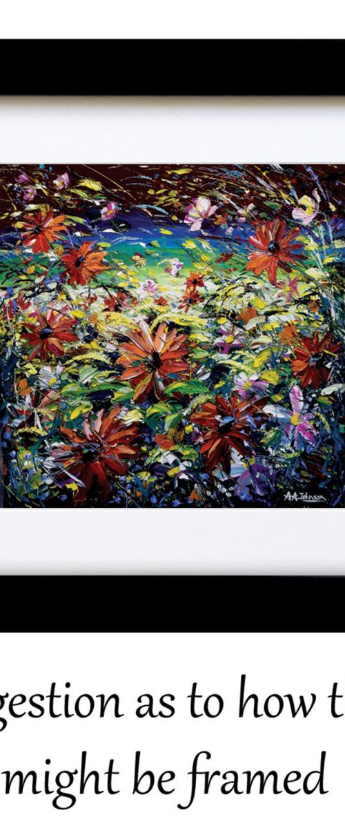 Oil painting of flowers - "Flower Surge" by Andrew Alan Johnson