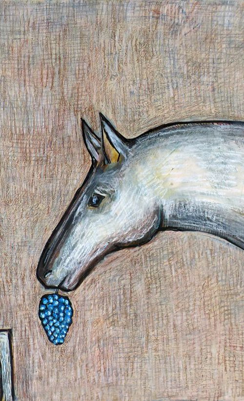 White horse by Elizabeth Vlasova