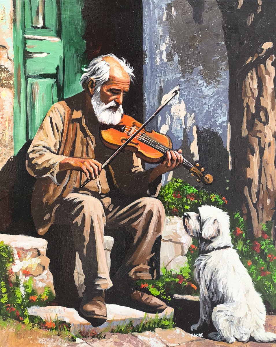 Urban And Pop Oil Painting , A Music For One By Karine Harutyunyan, 16 X 20, Artwork For Sale On Artfinder
