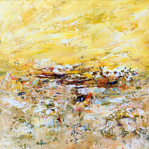 Buttery Yellow Sky Abstract by Arti Chauhan