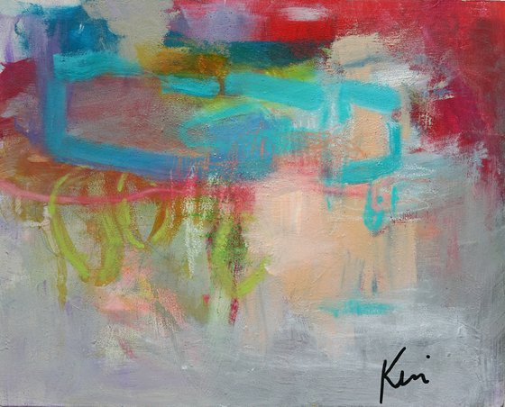 Comfort Zone 10x8" Small Intuitive Abstract Expressionist Painting