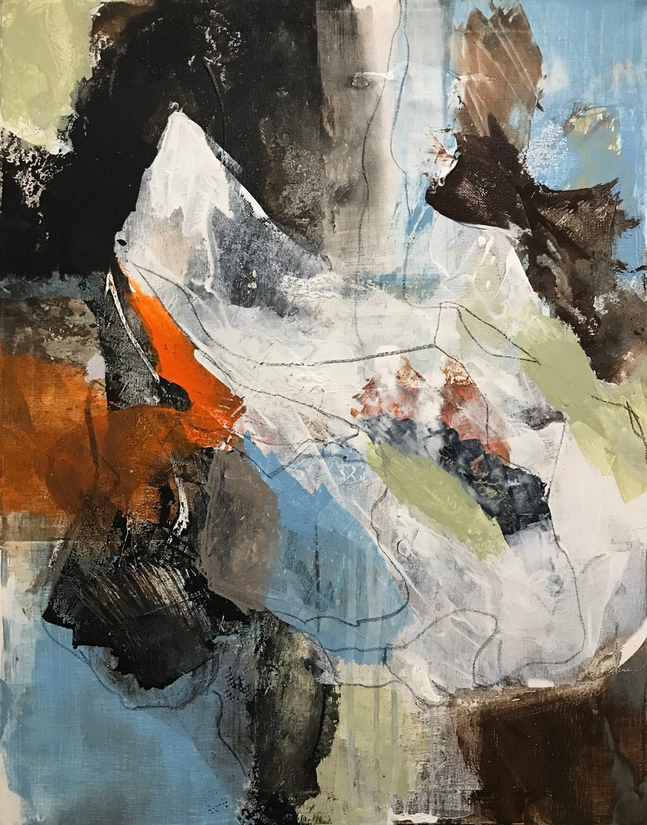 Organic Abstract Acrylic Painting By Kris Haas, 16 X 20", Personal, Original Artwork