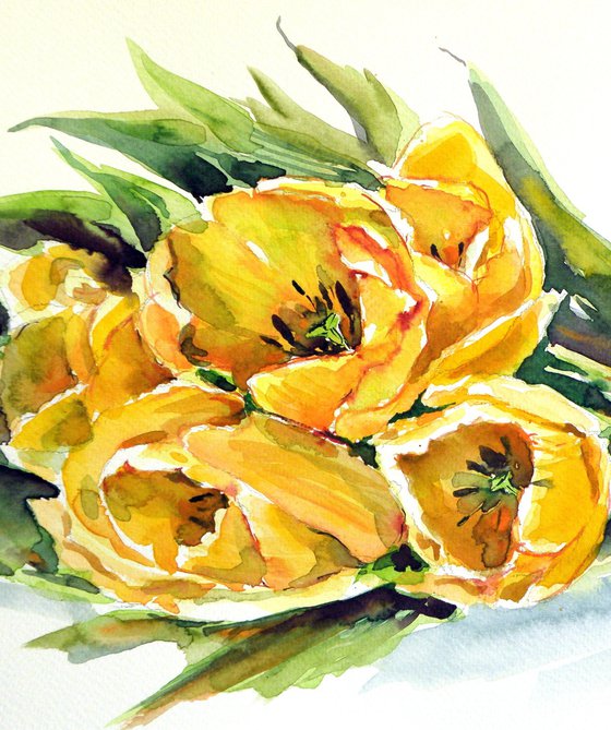 Yellow tulips