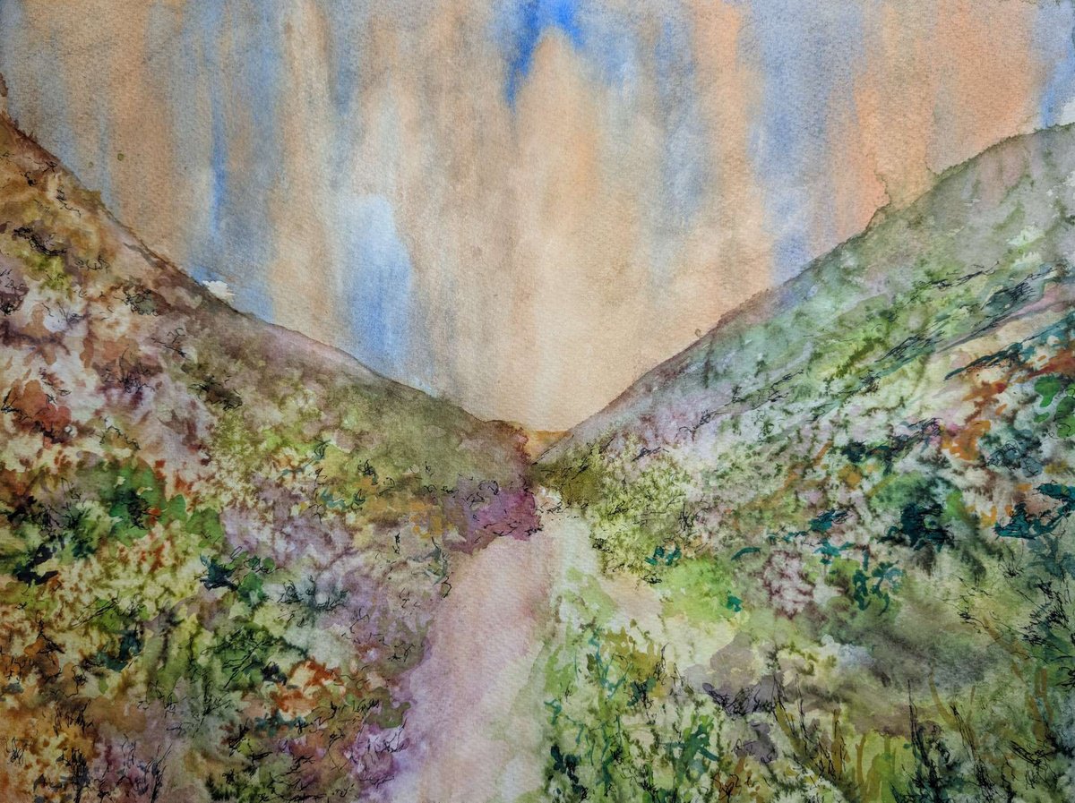 Impressionistic Watercolour , Path Through A Wild Place By Richard Freer, 16 X 12, Artwork For Sale On Artfinder