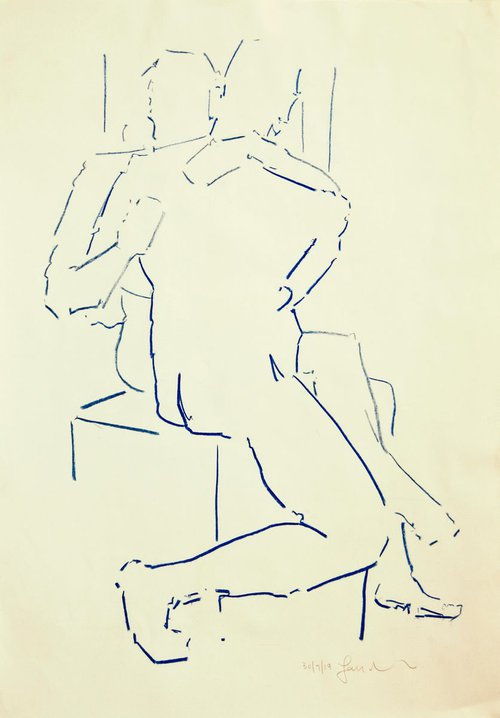 Nude Female and Male Life Drawing study No 402 by Ian McKay