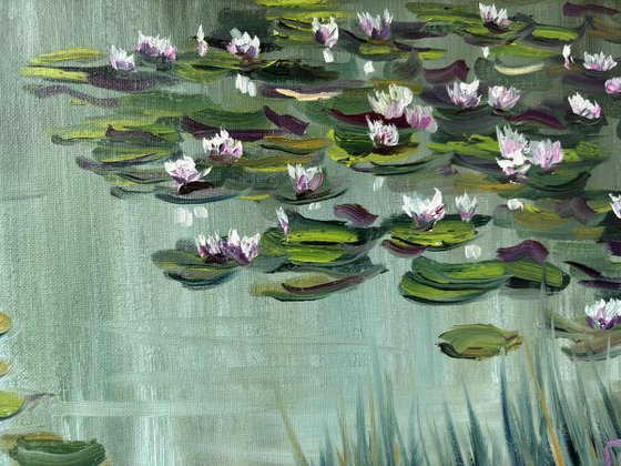 Water Lilies Pond Painting
