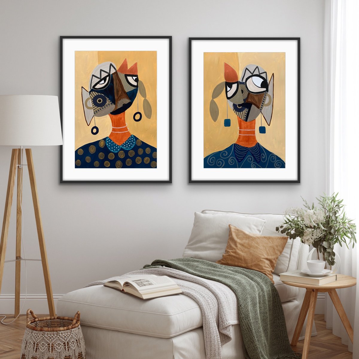 Abstract Portrait Painting By Rashna Hackett, 20 X 27", Looking Within, Original Artwork