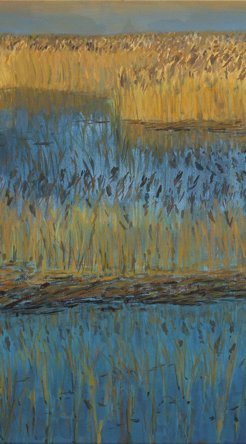 A Multitude of Grasses – Množica trav, 2021, acrylic on canvas, 60 x 80 cm by Alenka Koderman