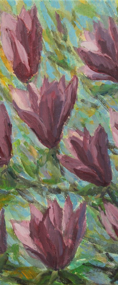 Magnolia II, 2018, acrylic on canvas, 40 x 30 cm by Alenka Koderman