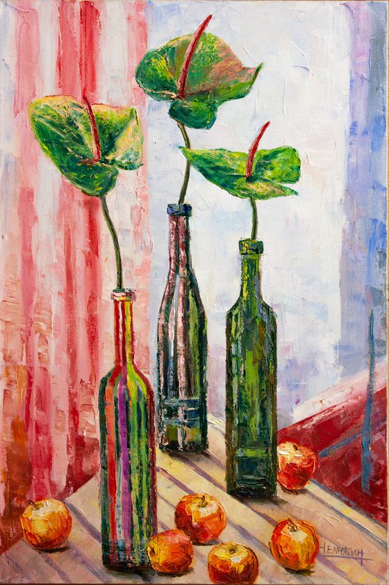 Flowers in bottles