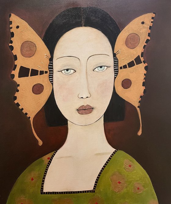 THE LADY WITH GOLDEN BUTTERFLIES