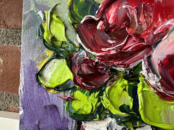 Pink Rose deep impasto