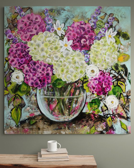 Pink and White Hydrangea
