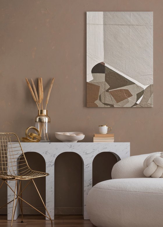 "Bella 3" Geometric brown beige art