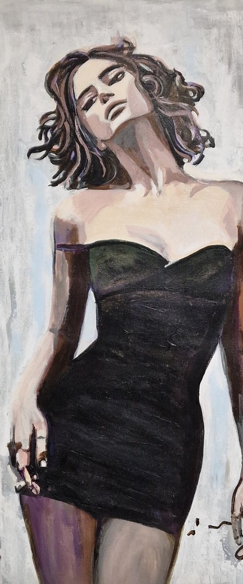 Lady in black dress by Alexandra Djokic