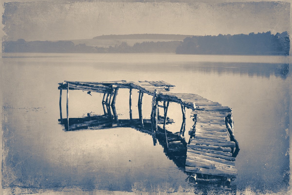 Impressionistic Landscape Photograph By Valerix, 22 X 16", Morning Silence., Original Artwork