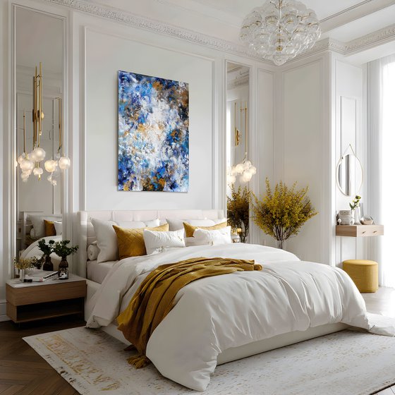 Blue abstraction with gold