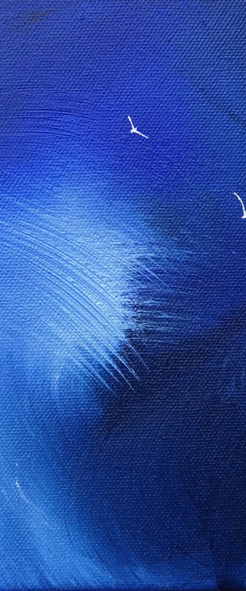 Free as a Bird 2 - seascape, blue, small, gorgeous by Mel Graham