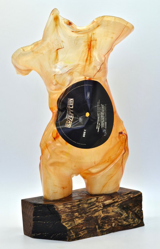 Vinyl Music Record Sculpture - "Theft of Fire (female)"