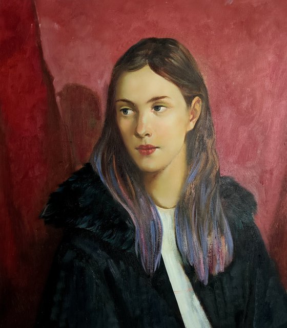 Portrait of a lady in fur coat