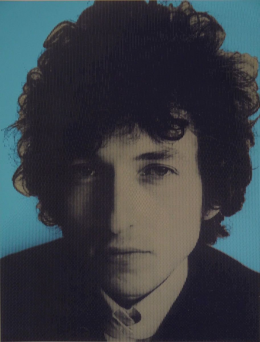 Urban And Pop Portrait Screenprint By David Studwell, 22 X 28, Bob Dylan Iii, Original Artwork