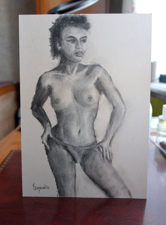 Female Figure 40 Charcoal Sketch