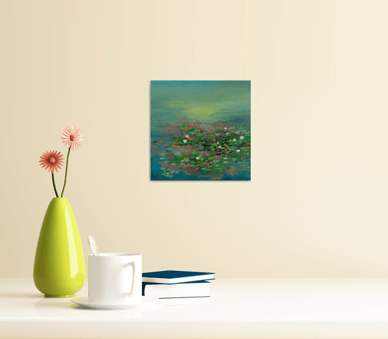 Peaceful Pond ! Small Painting!!  Ready to hang