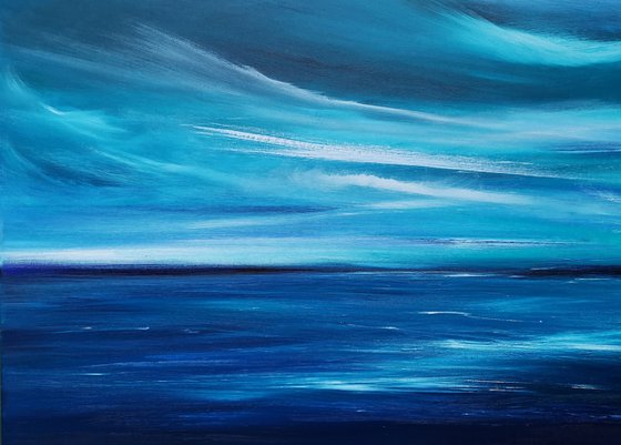 For the Love of Blue I - seascape, emotional, panoramic