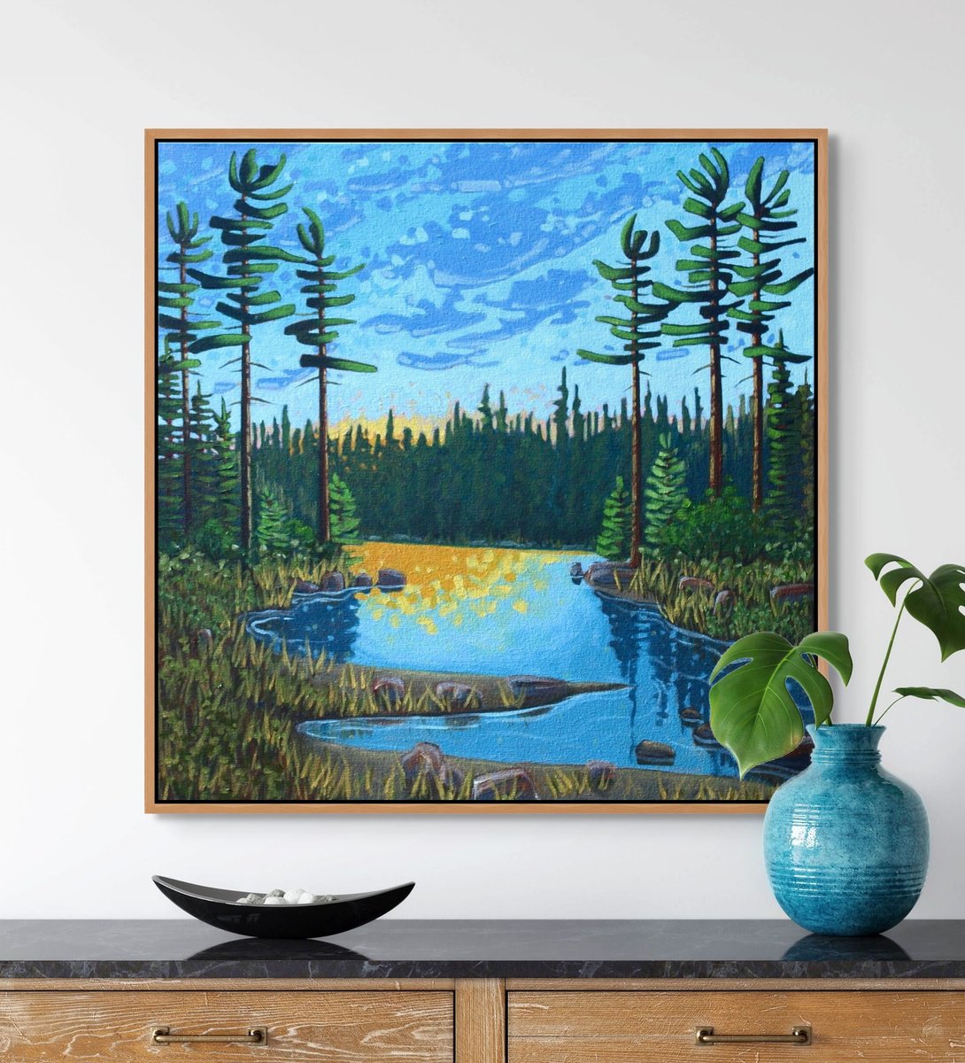 Impressionistic Landscape Acrylic Painting By Sage Mountain Studio, 30 X 30", Summer