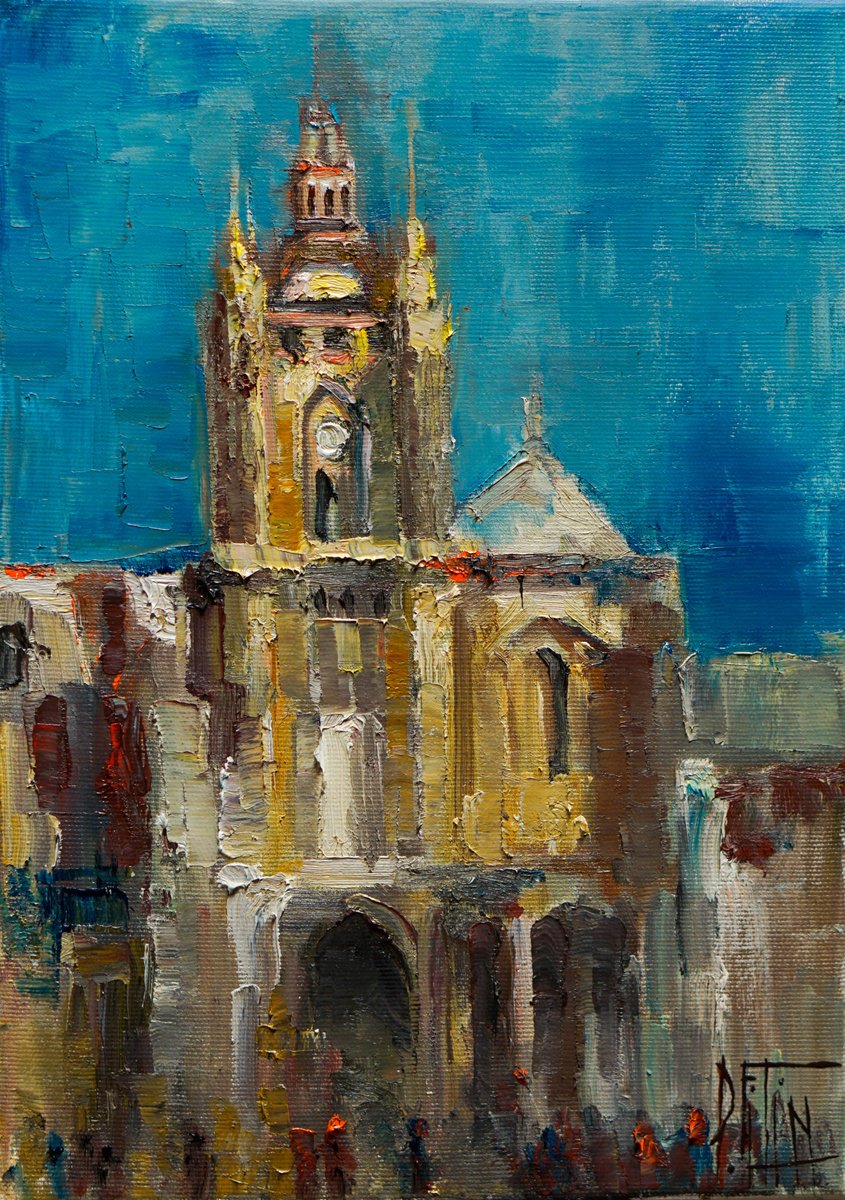 Impressionistic Cityscapes Oil Painting By Pavel Filin, 10 X 14", E8, Original Artwork