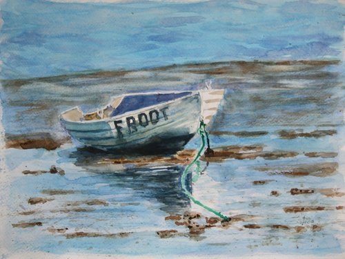 Boat... /  ORIGINAL Watercolor PAINTING by Salana Art Gallery