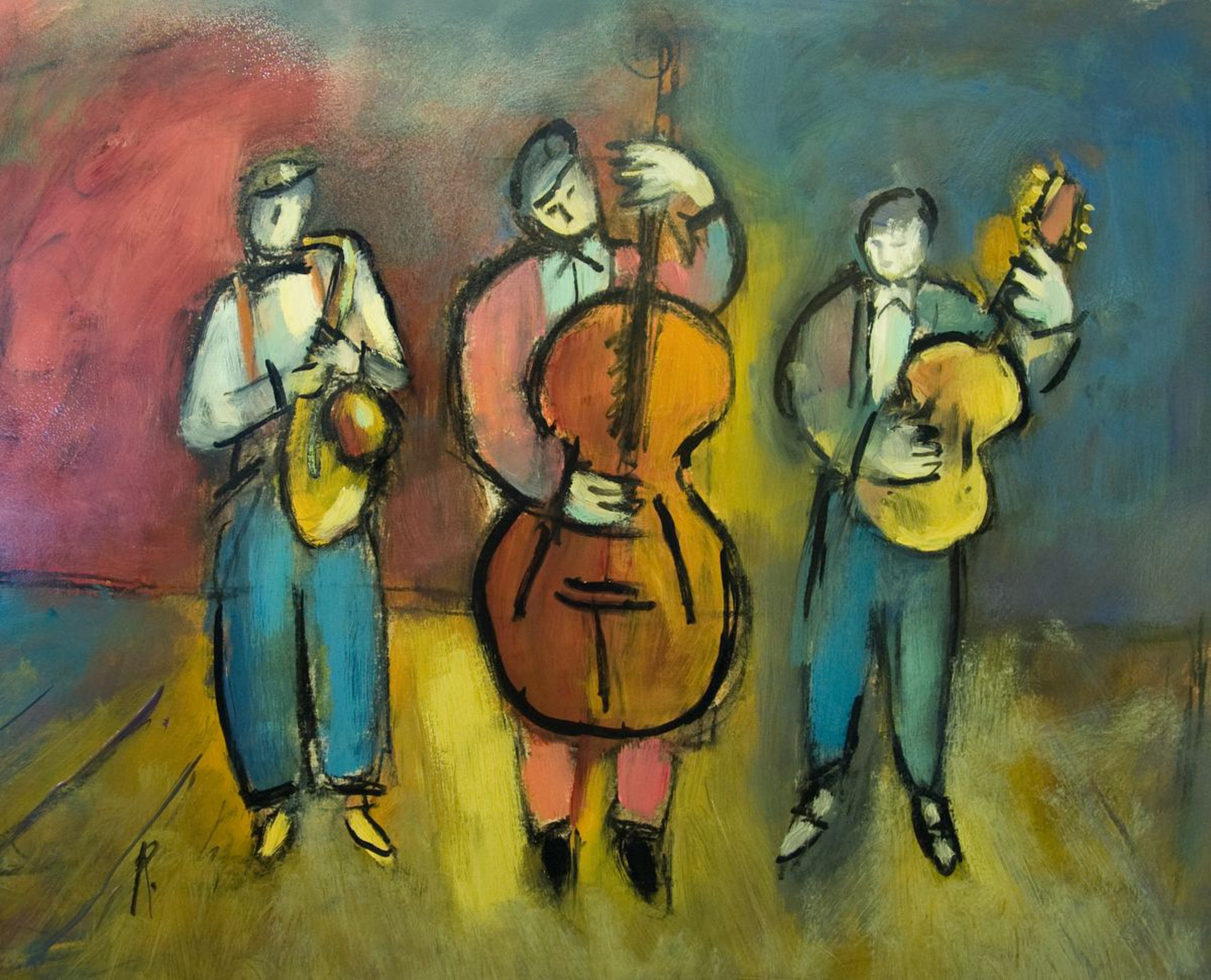 Jazz Trio Oil Painting By Andre Pallat Artfinder