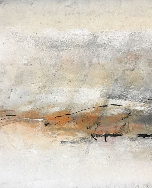Landscape black, white, orange by Tiny de Bruin