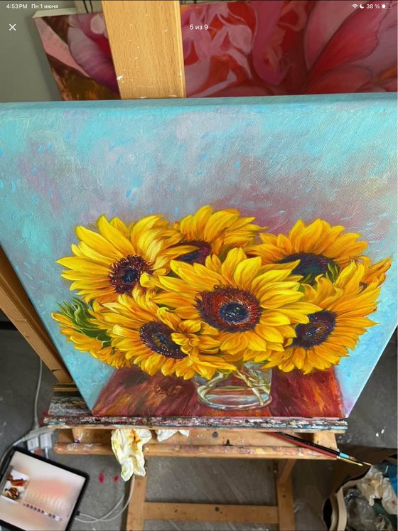 Golden August Sunflowers
