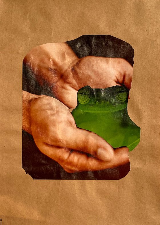 " Held in Our Hands" Original paper collage