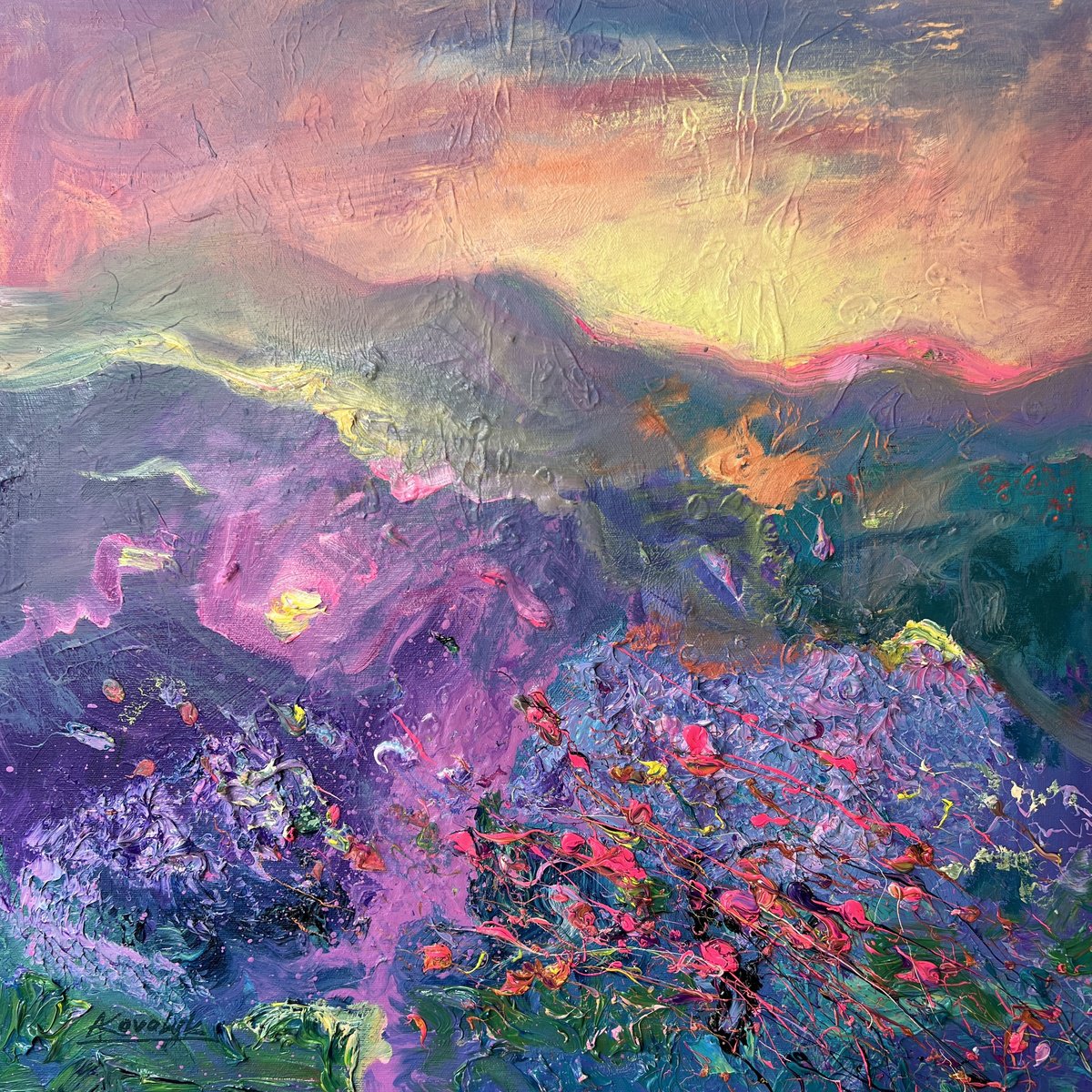 Expressive Oil Painting , The First Breath Of Spring By Andrii Kovalyk, 20 X 20, Artwork For Sale On Artfinder