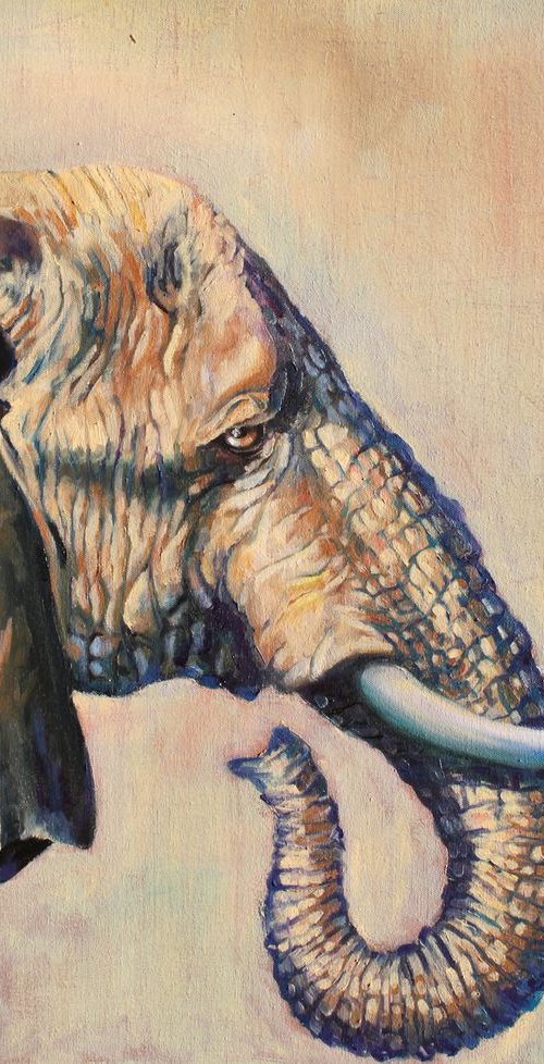 Elephant art, african art, wildlife art, "Beautiful Giant" by Lena Navarro