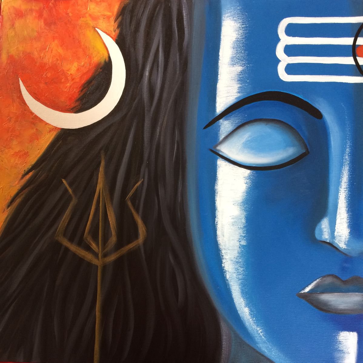 Expressive Oil Painting , Lord Shiva By Amita Dand, 24 X 24, Artwork For Sale On Artfinder